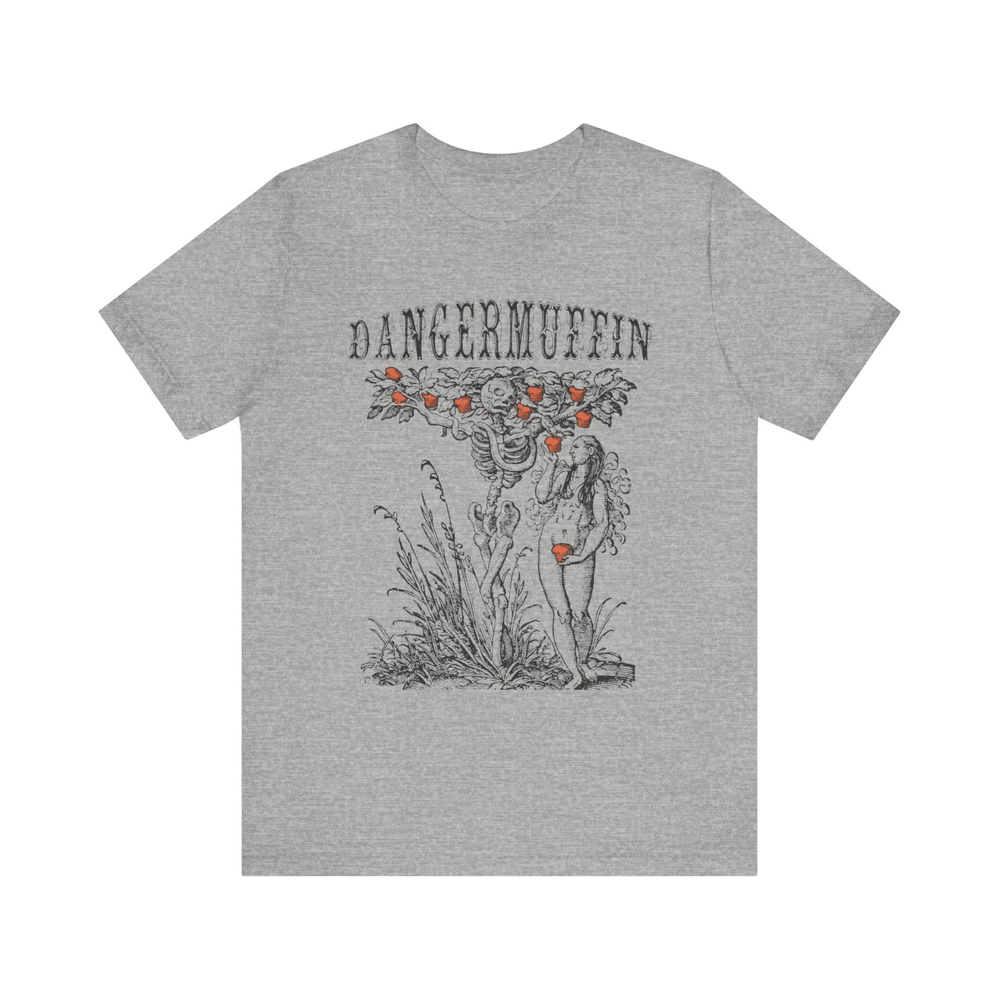 Dangermuffin 'Tree of Life' Black Text / Red Muffins Design Unisex Jersey Short Sleeve Tee
