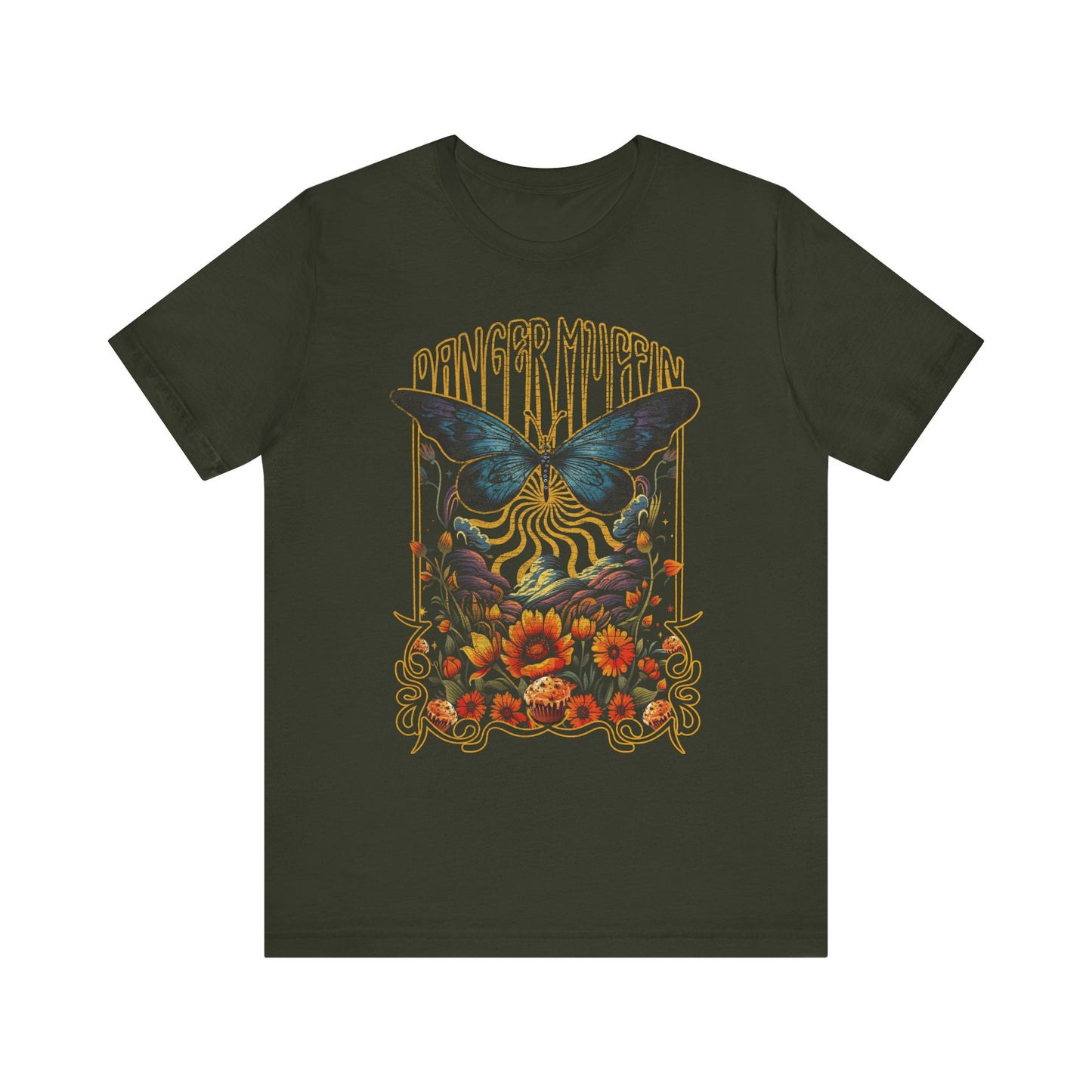 Dangermuffin 'Distressed Butterfly' Design  Unisex Jersey Short Sleeve Tee