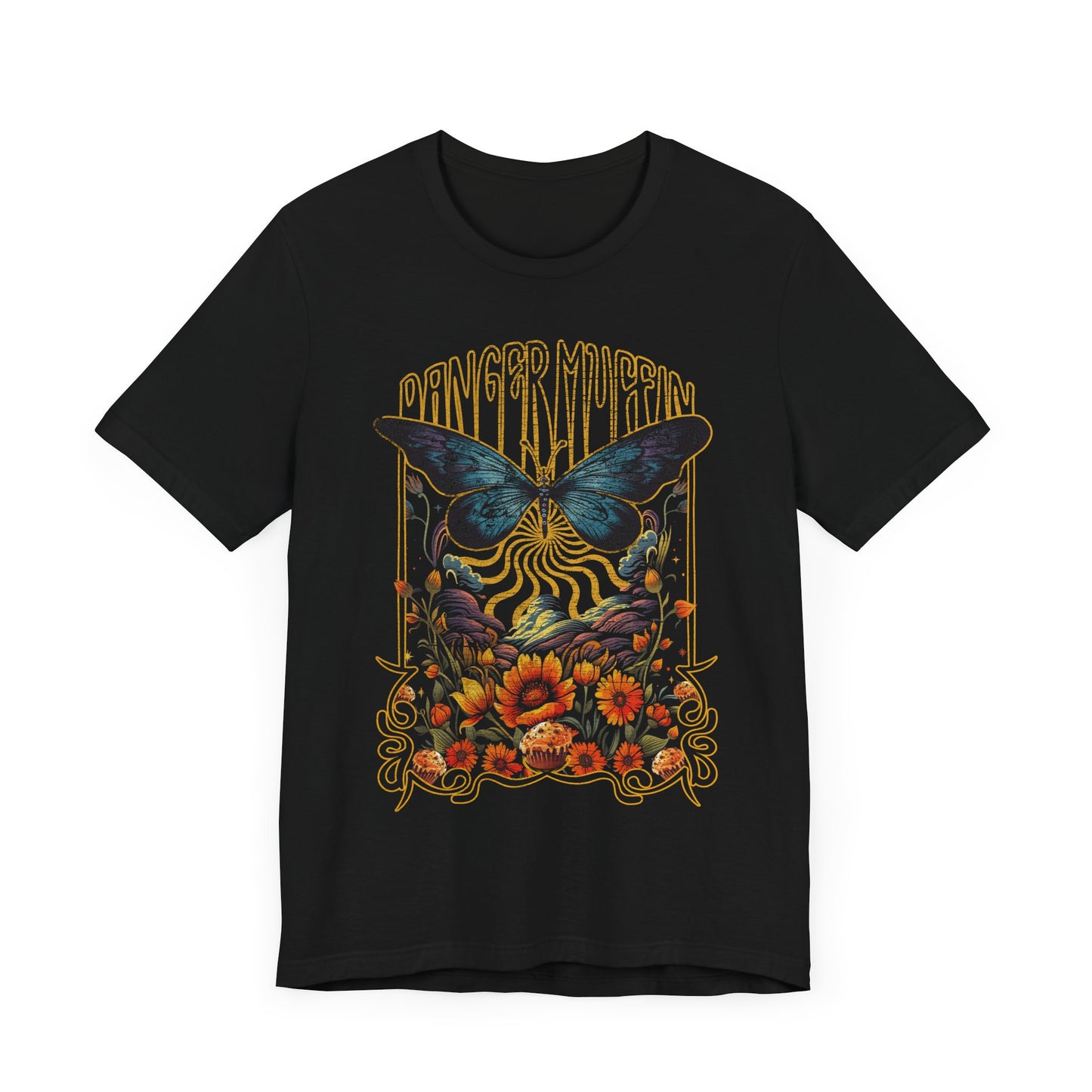Dangermuffin 'Distressed Butterfly' Design  Unisex Jersey Short Sleeve Tee
