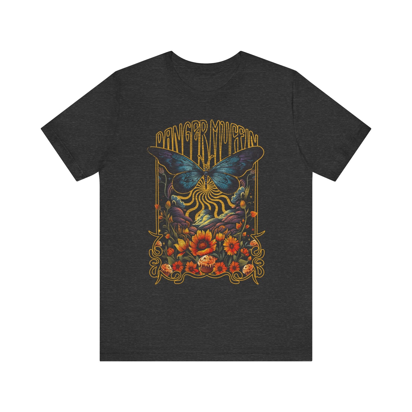 Dangermuffin 'Distressed Butterfly' Design  Unisex Jersey Short Sleeve Tee