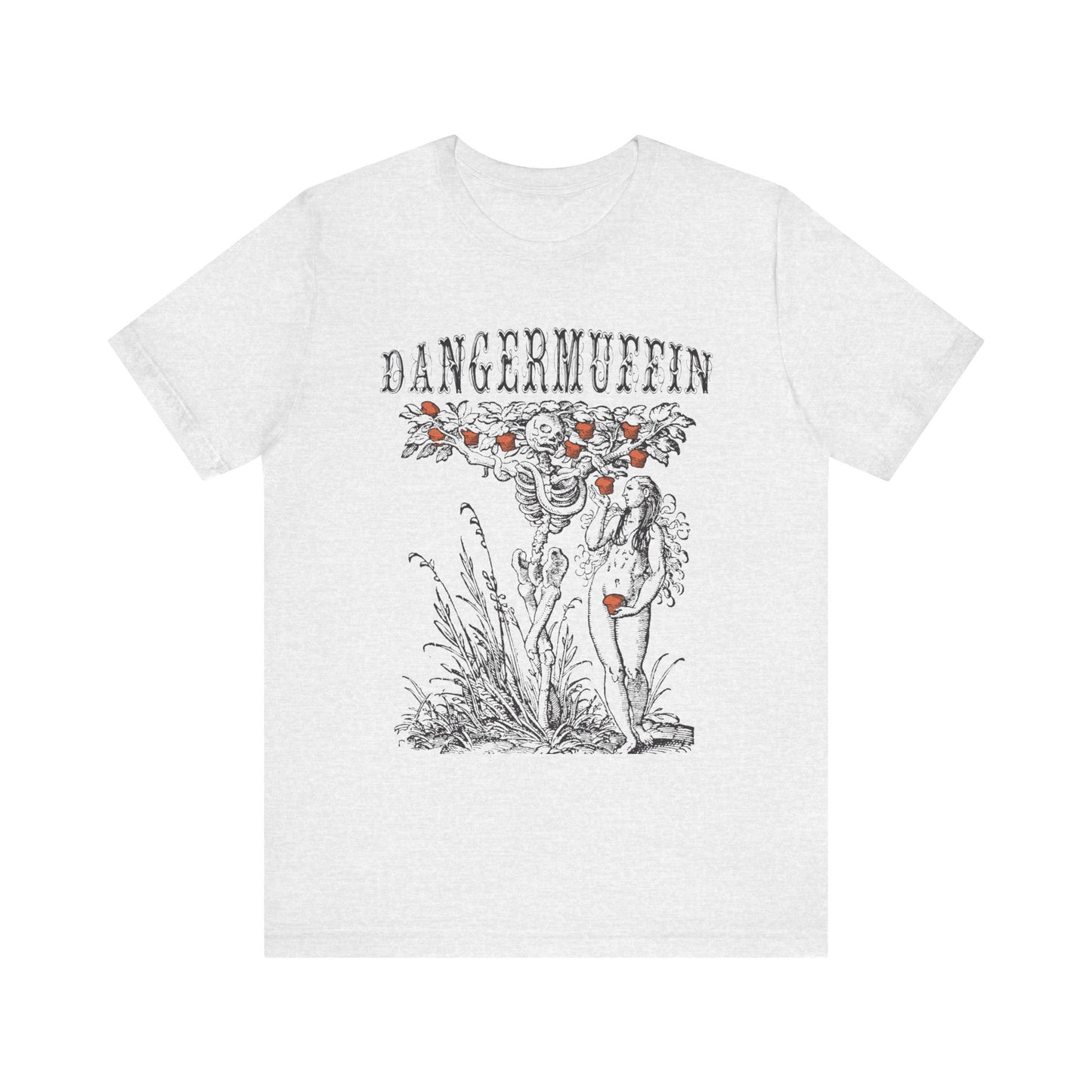 Dangermuffin 'Tree of Life' Black Text / Red Muffins Design Unisex Jersey Short Sleeve Tee