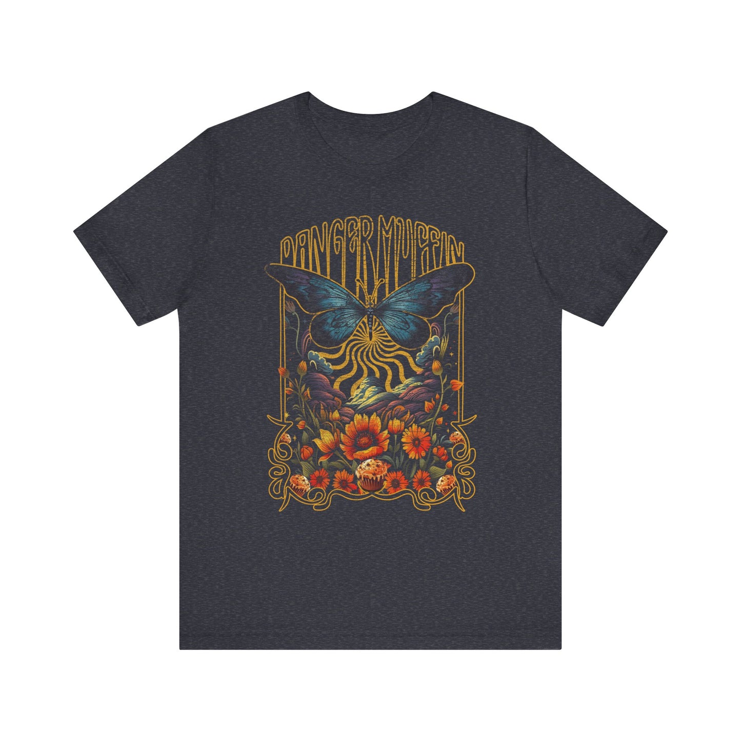 Dangermuffin 'Distressed Butterfly' Design  Unisex Jersey Short Sleeve Tee