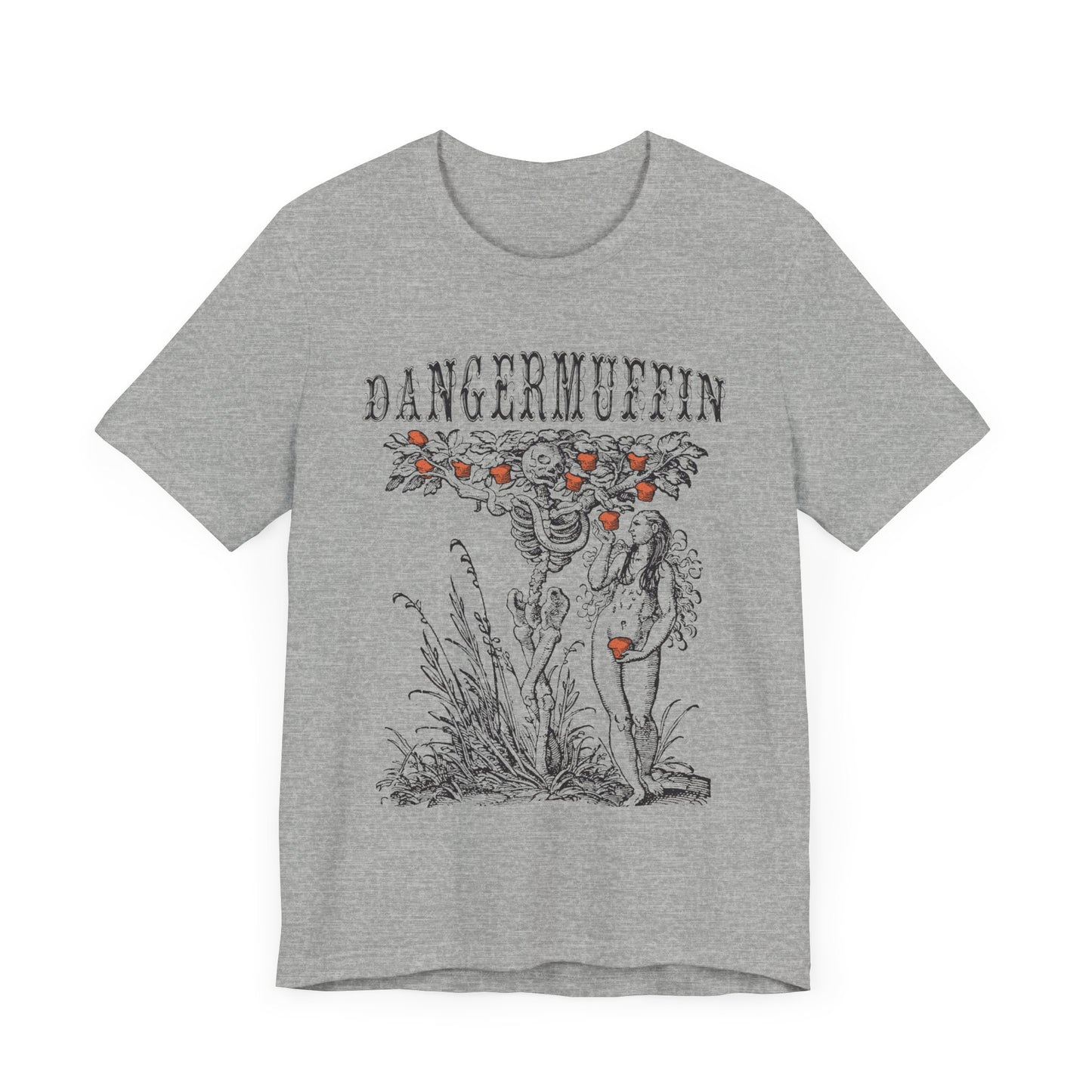 Dangermuffin 'Tree of Life' Black Text / Red Muffins Design Unisex Jersey Short Sleeve Tee