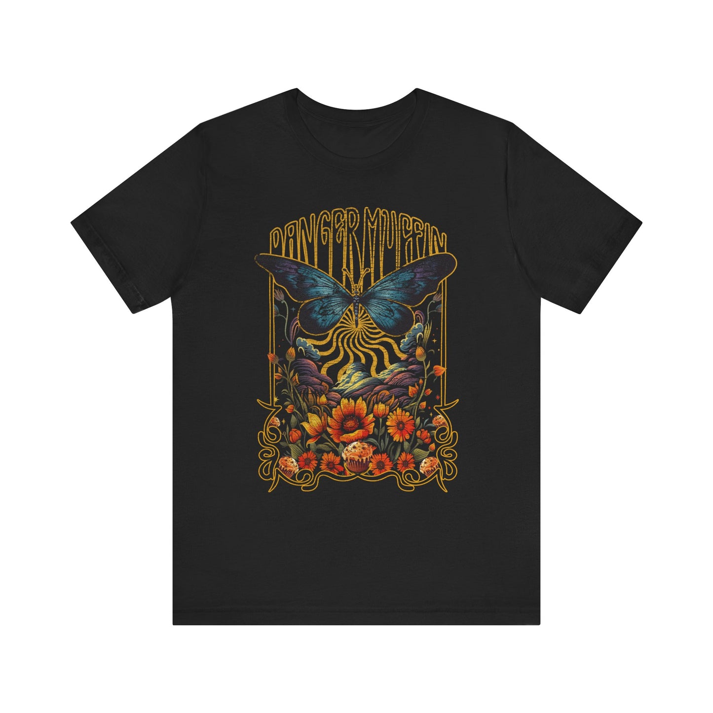 Dangermuffin 'Distressed Butterfly' Design  Unisex Jersey Short Sleeve Tee