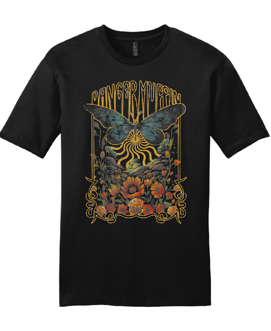 Dangermuffin 'Distressed Butterfly' Design Unisex Jersey Short Sleeve Tee BLACK (In Stock)